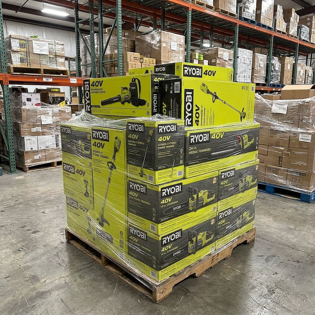 Pallet de Herramientas Ryobi de 60 Piezas – Lote de Equipo de Exterior