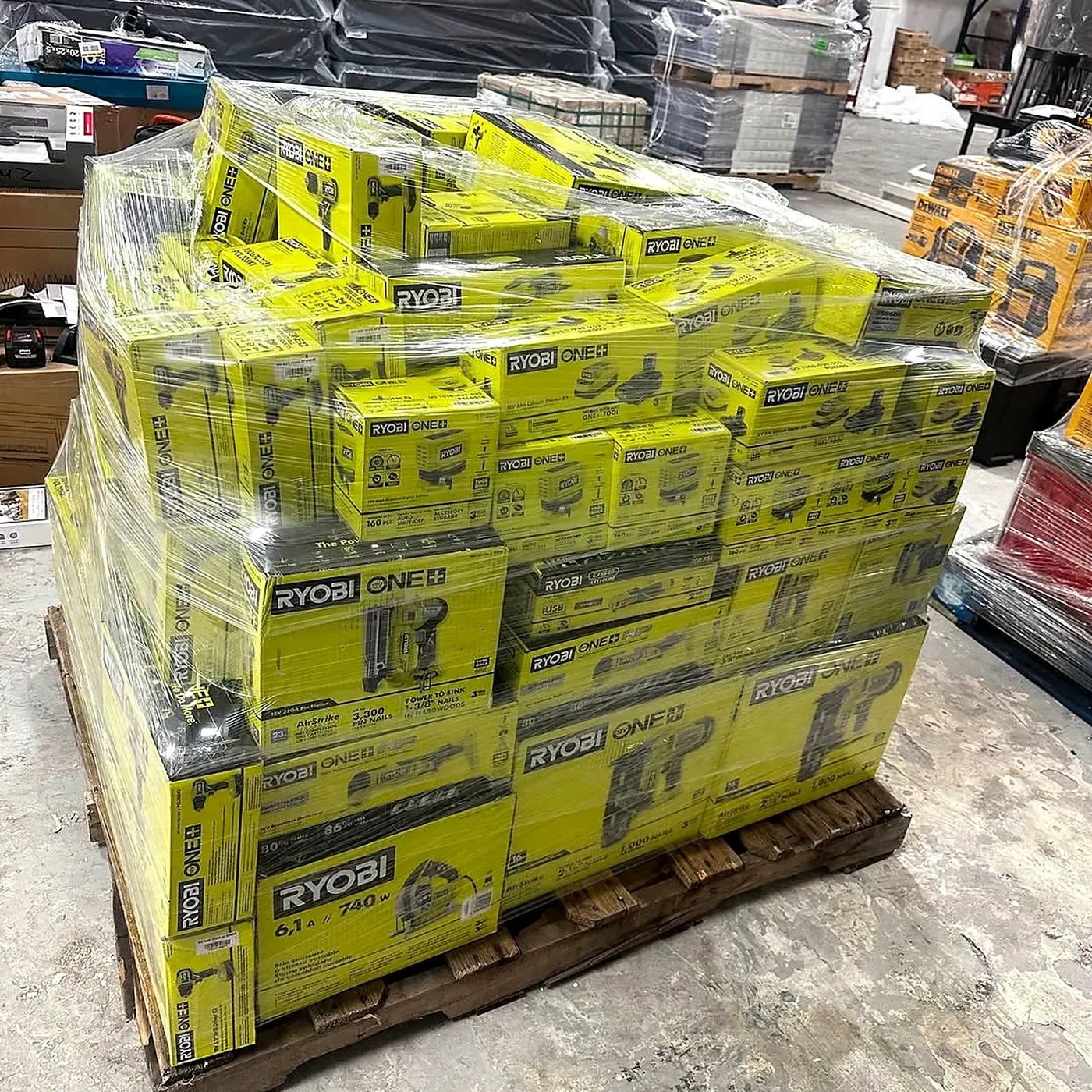Pallet de Herramientas Ryobi de 75 Piezas – Lote para Revendedores