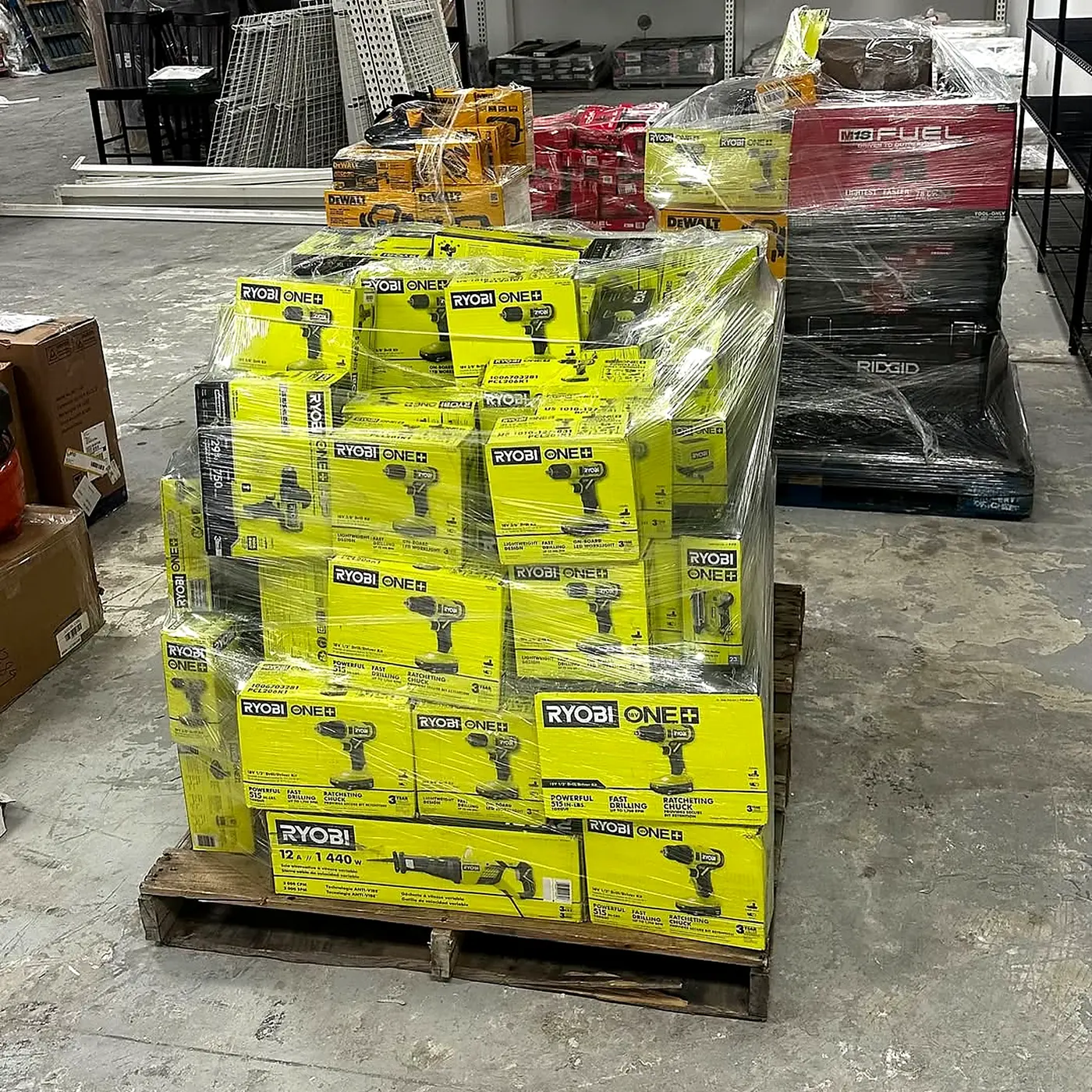 Pallet de Herramientas Ryobi de 40 Piezas – Lote Combo 18V ONE+