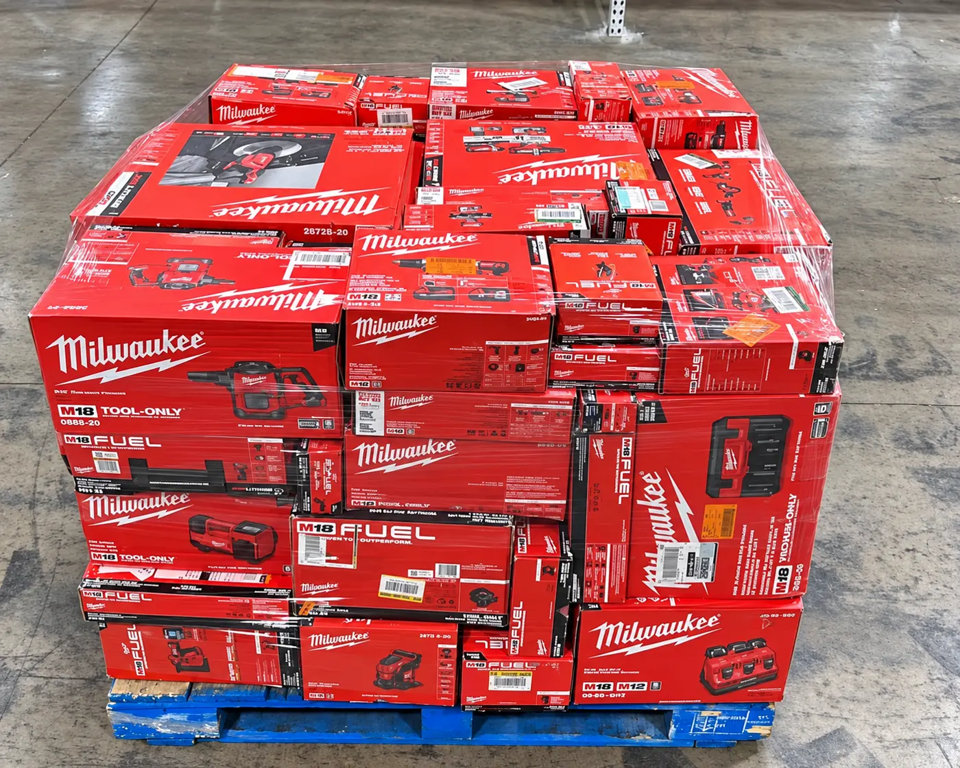 Pallet de Herramientas Milwaukee de 60 Piezas – Lote Mixto